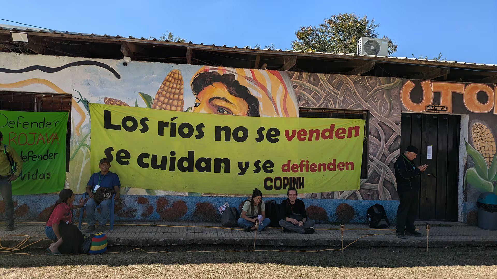El campamento del COPINH, en La Esperanza, Honduras reivindica el derecho al agua y la resistencia ambiental de Berta Cáceres que protegió los ríos de Honduras