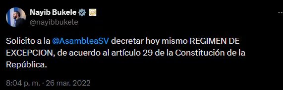 (Publicación Nayib Bukele)