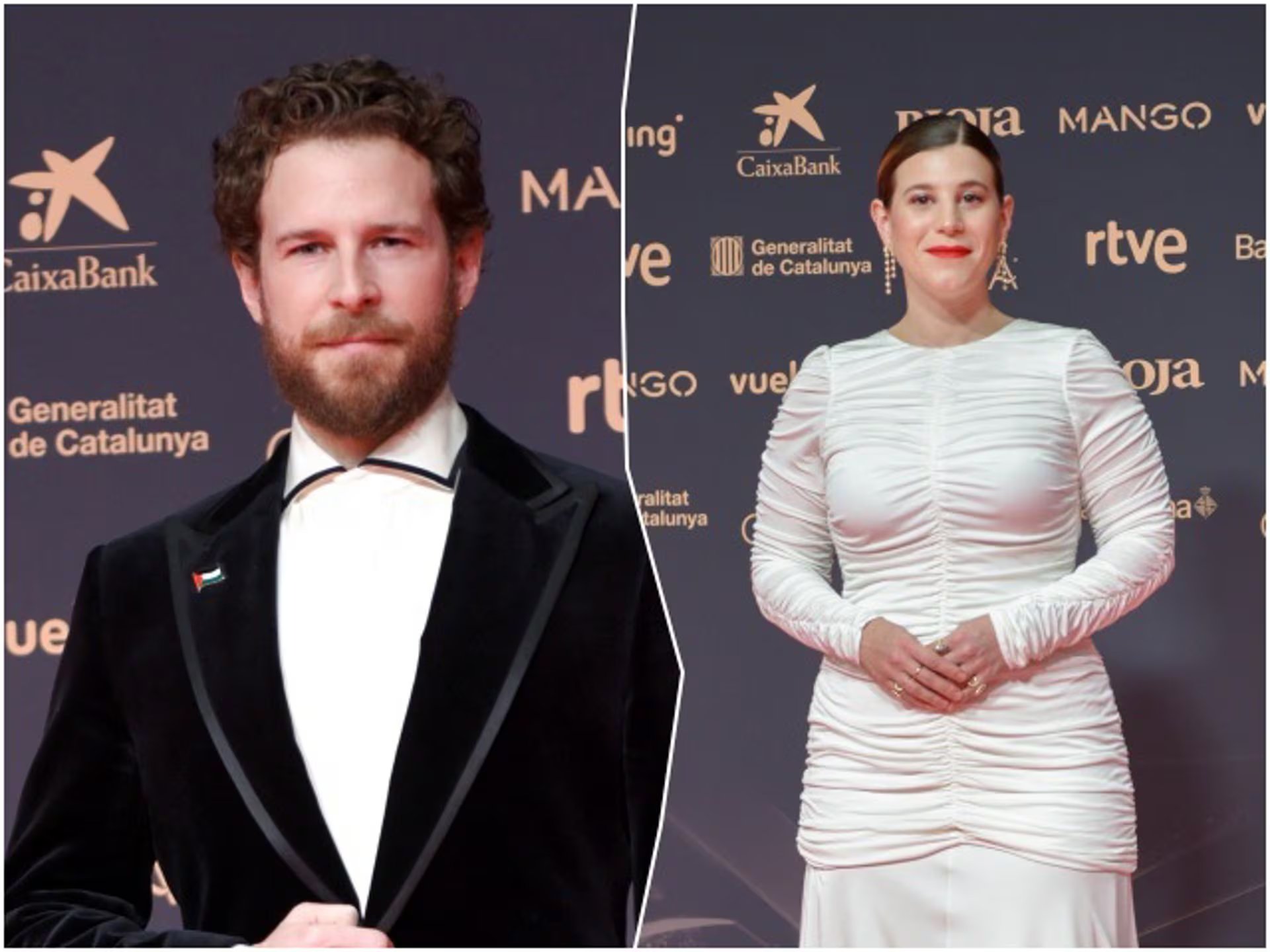 Álvaro y Ángela Cervantes en la alfombra roja de los Premios Goya 2026. (ALBERTO PAREDES / EUROPA PRESS). 
