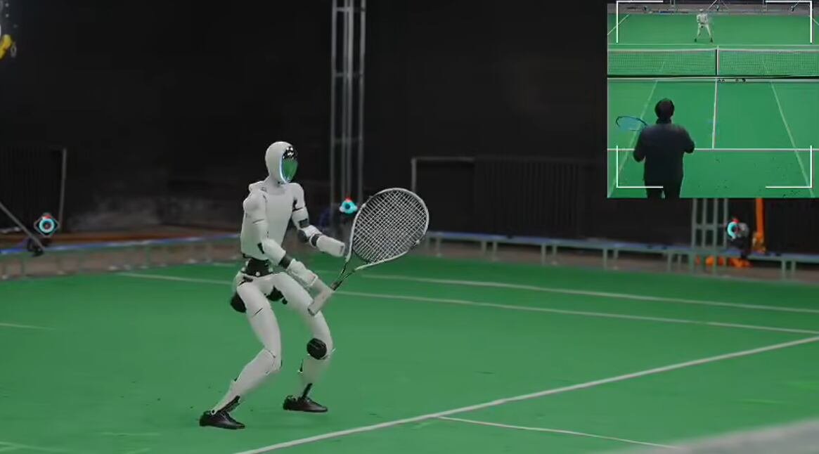 Gracias al uso de la IA, el robot humanoide puede jugar tenis con humanos. (Unitree)