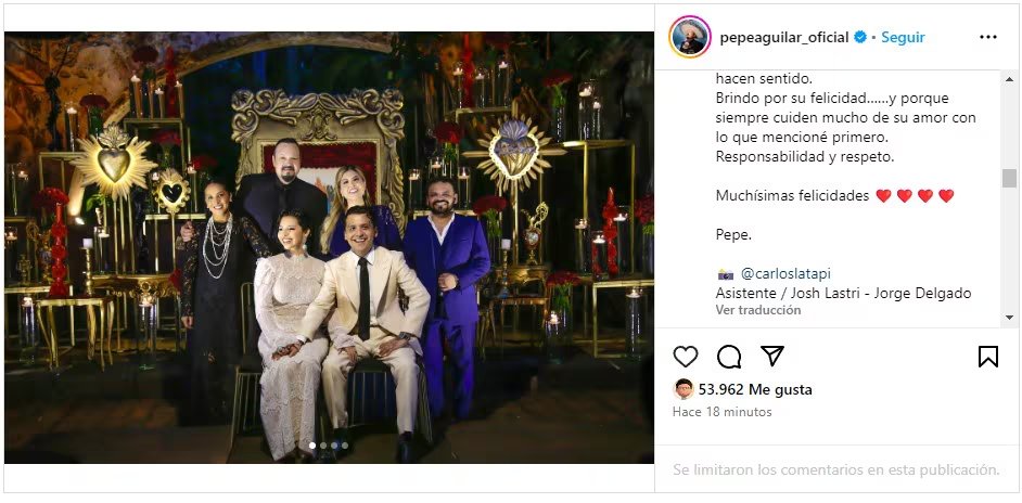 Nodal también se ha distanciado de sus padres en lo personal. (IG)

Capturas:
IG@pepeaguilar_oficial