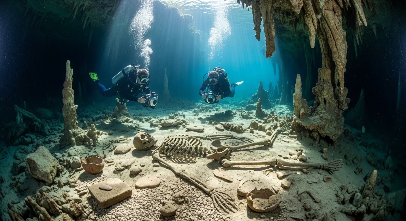 Cueva submarina de Yucatán esconde un esqueleto prehistórico: la hipótesis del ritual funerario (Imagen Ilustrativa Infobae)