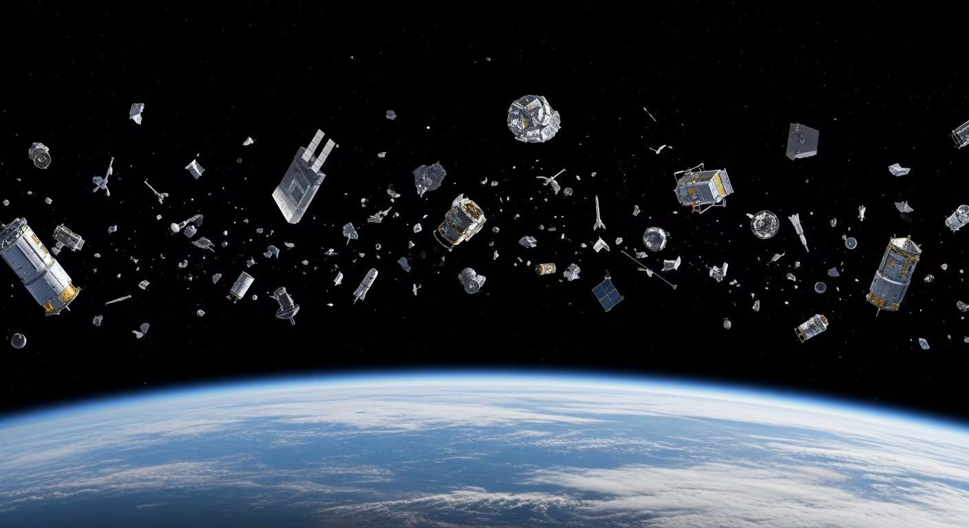 La basura espacial, con más de 45.000 piezas grandes y millones de fragmentos pequeños, representa un riesgo notable para la operación y retirada de la estación (Imagen Ilustrativa Infobae)