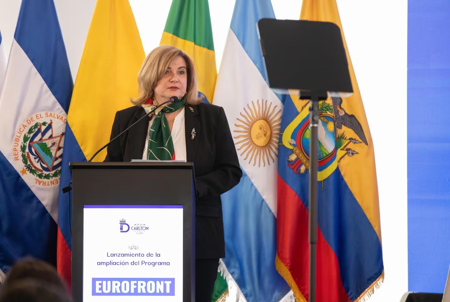 La embajadora de la Unión Europea en Ecuador, Jekaterina Doródnova. (Cancillería Ecuador)