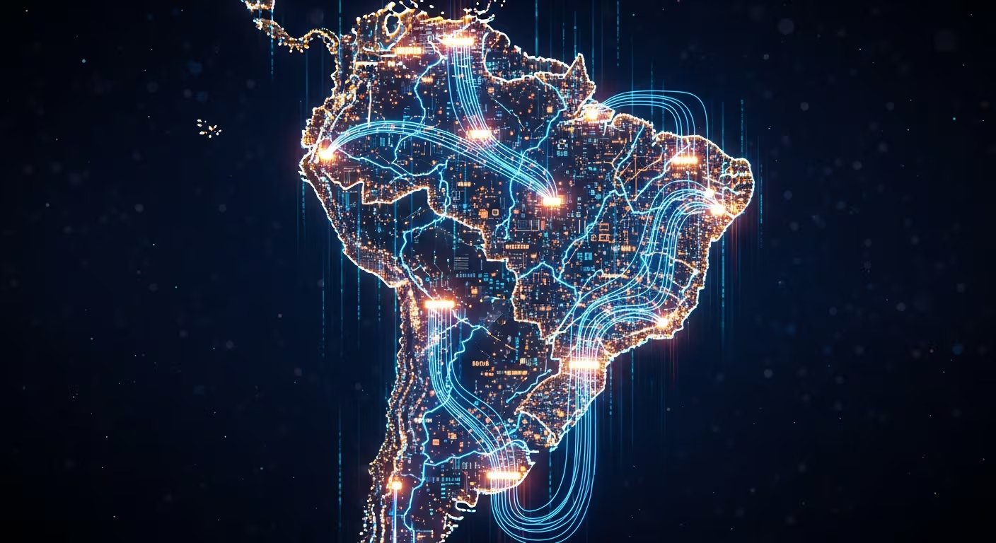 América del Sur se consolida como hub estratégico por su conectividad avanzada, uso de energías renovables y políticas de apoyo tecnológico. (VisualesIA)