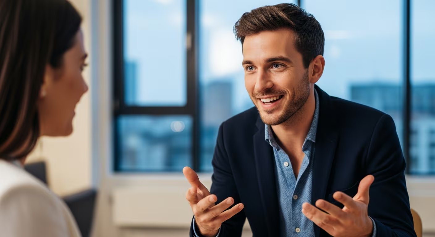 Expresar ideas de manera clara y segura, así como cuidar el lenguaje corporal, refuerza la percepción de competencia y confianza personal (Imagen Ilustrativa Infobae)