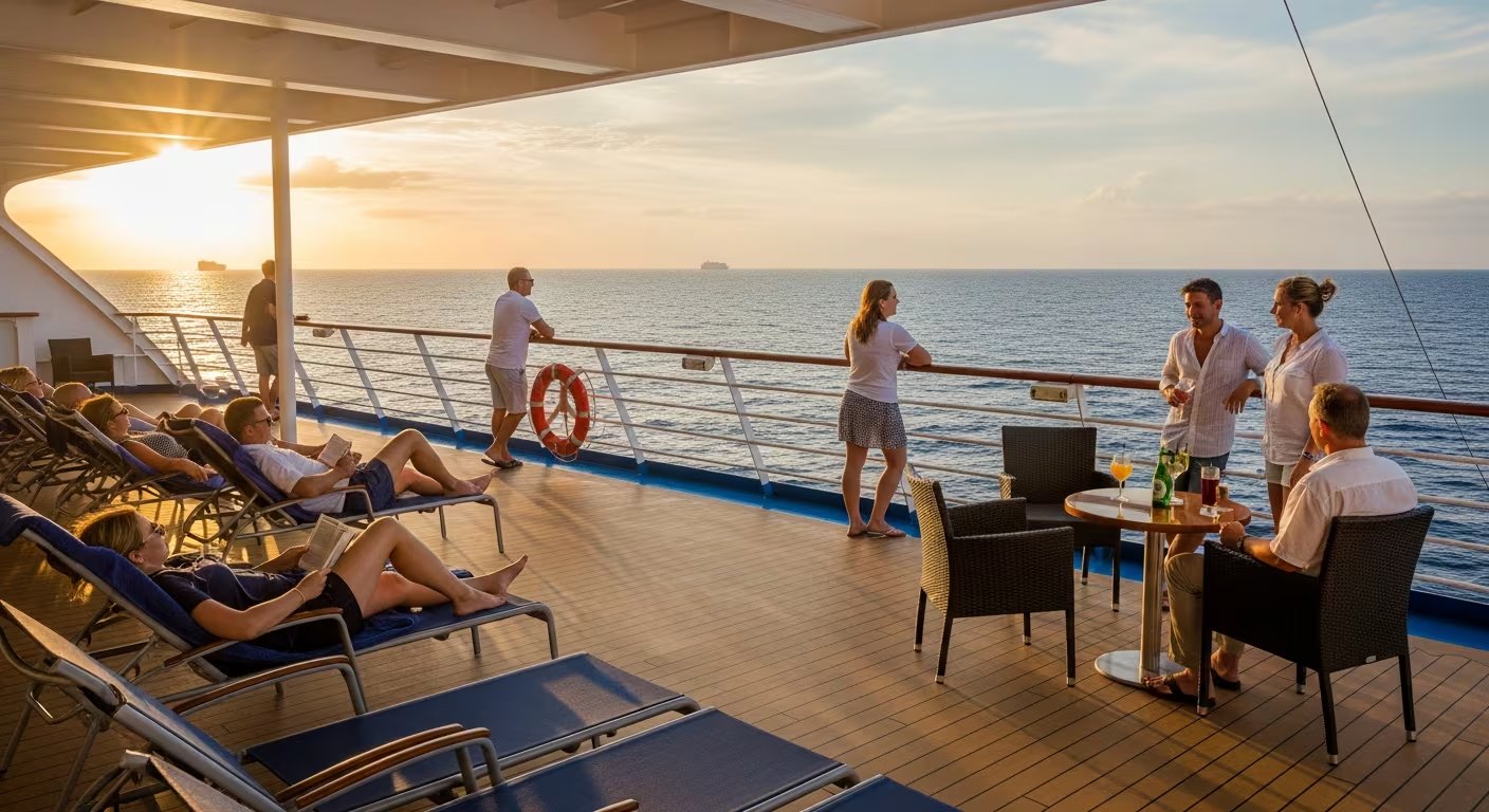 La experiencia multiservicio de los mega-barcos, con parques acuáticos, teatros y espacios segmentados por edades, amplía la atracción para diferentes perfiles de viajeros (Imagen Ilustrativa Infobae)