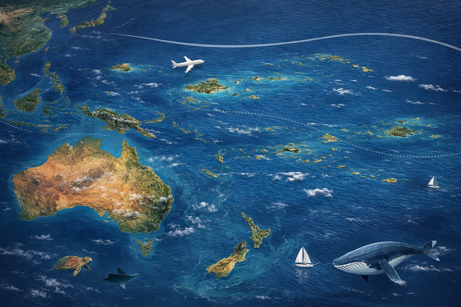 Mapa de Oceanía - crédito Visuales IA