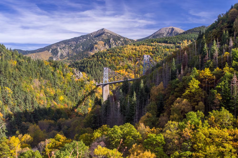 El Pont de Gliscard, en el Tren Amarillo, en los Pirineos Orientales, Francia (Shutterstock).