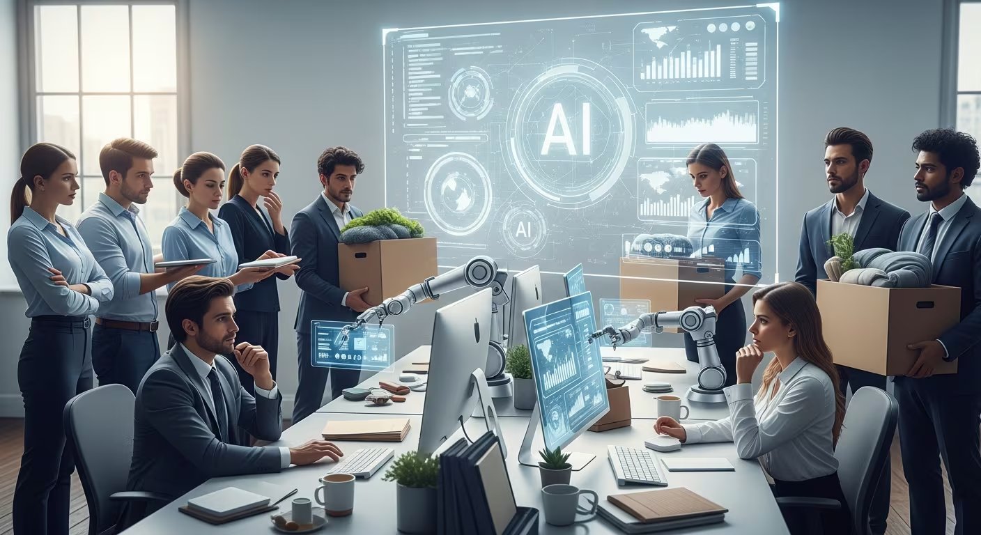 Empleados observan con preocupación el avance de la inteligencia artificial en su lugar de trabajo. (Imagen Ilustrativa Infobae)