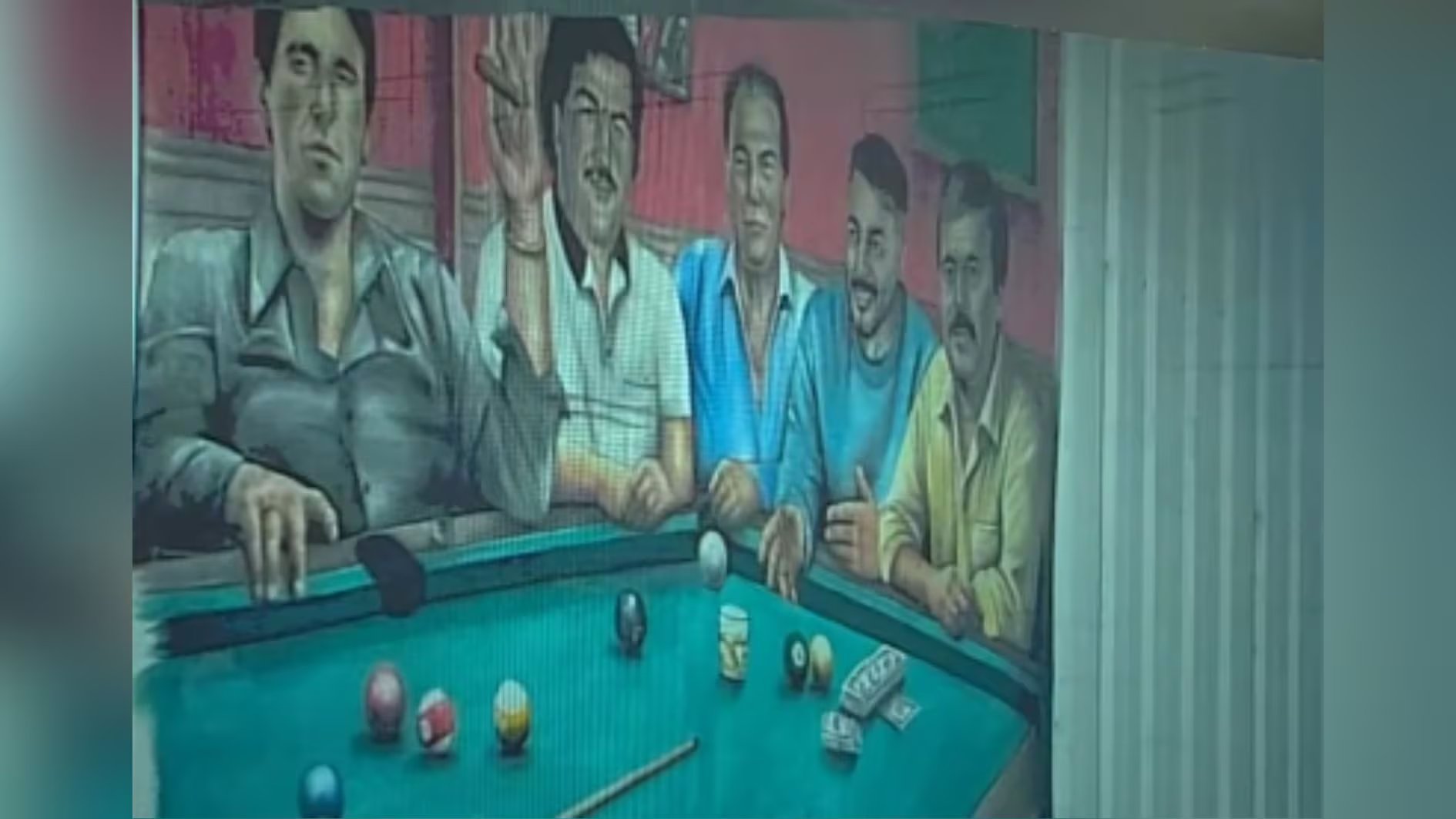 Este fue el lienzo que se halló en la vivienda en la que se escondía Sebastián Marset - crédito captura de pantalla Unitel