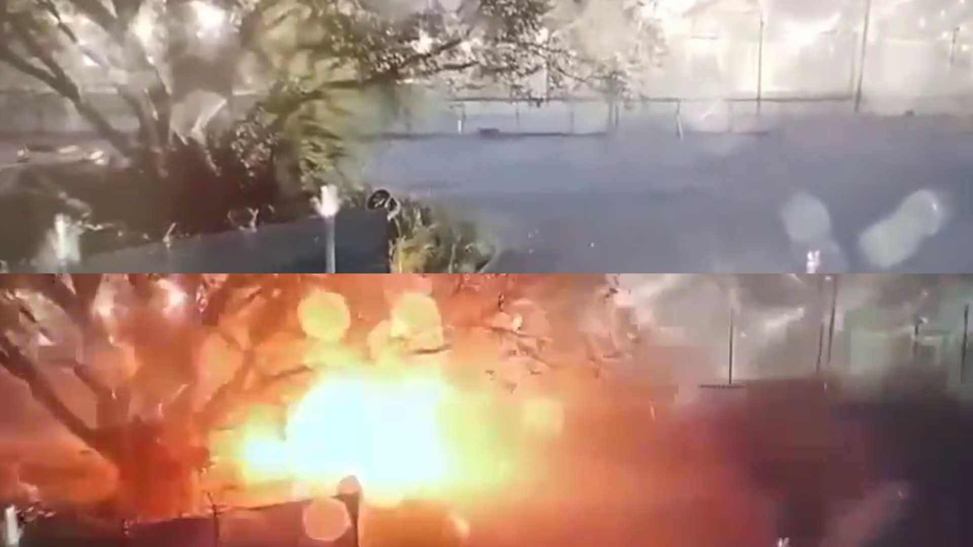 El video muestra el instante en que inicia el incendio en Dos Bocas, en medio de lluvias e inundaciones que provocaron acumulación de hidrocarburos en la zona. (Capturas de pantalla)