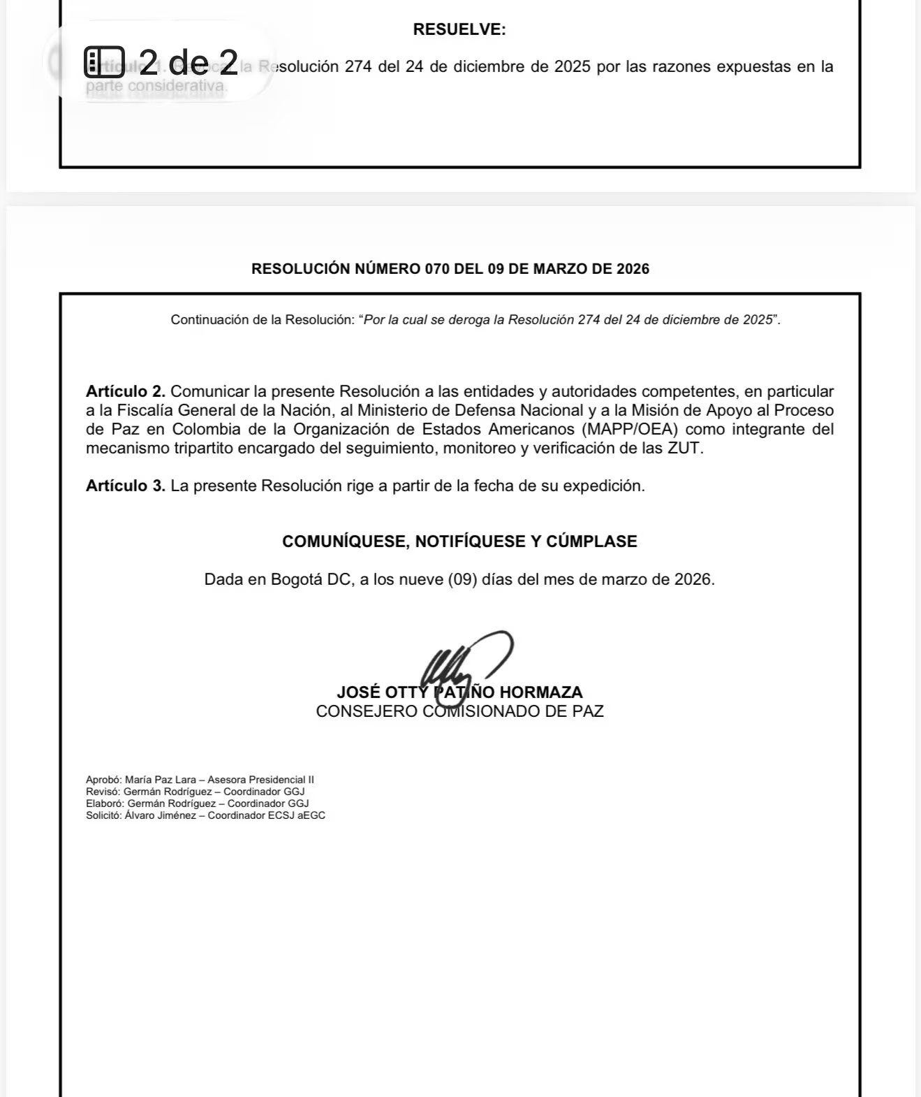 Las zonas habían sido establecidas en áreas rurales de Belén de Bajirá y Unguía (Chocó) y Tierralta (Córdoba) - crédito X