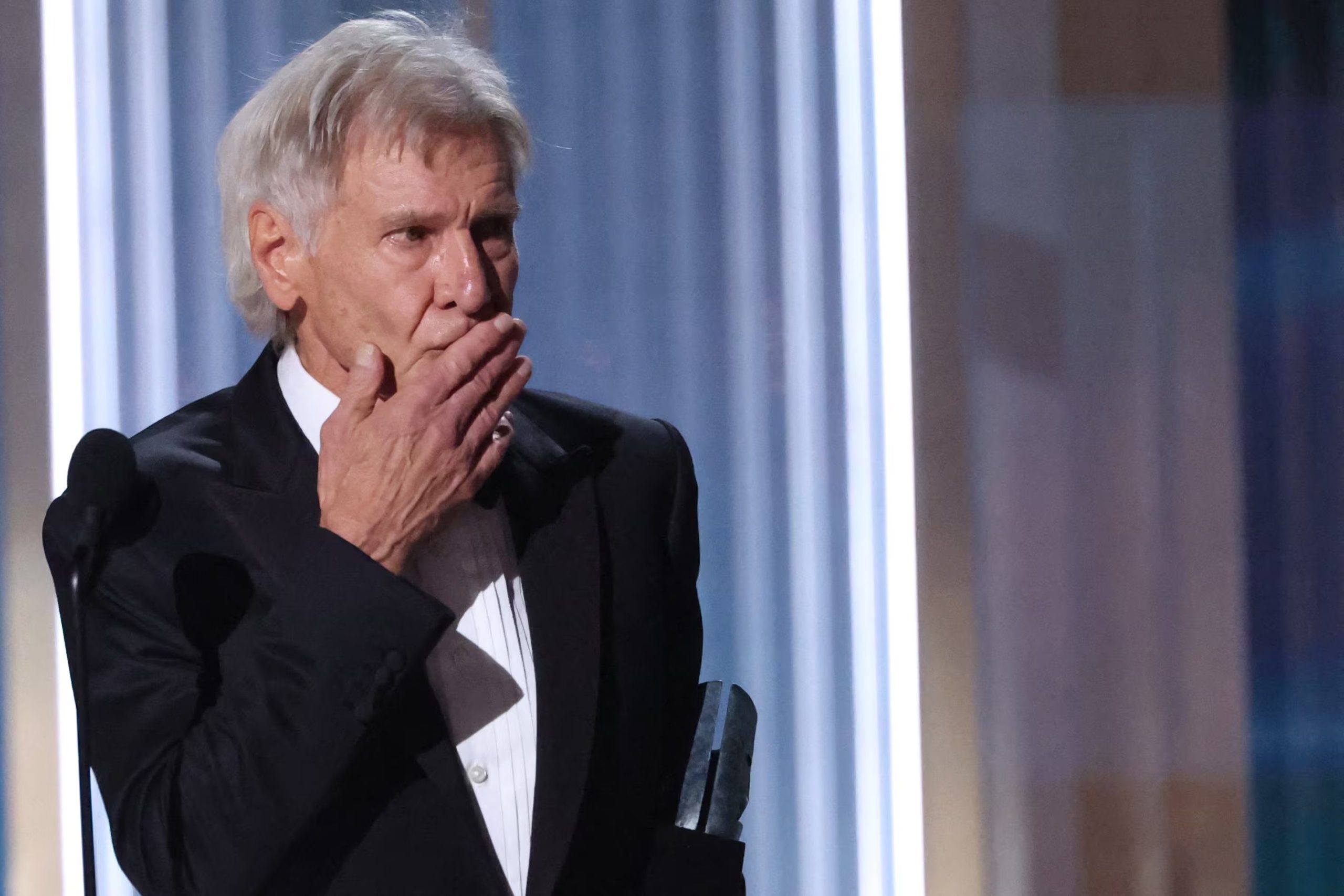 Harrison Ford accepts the Live Achievement award during the Actor Awards, in Los Angeles, California, U.S., March 1, 2026. REUTERS/Mario Anzuoni