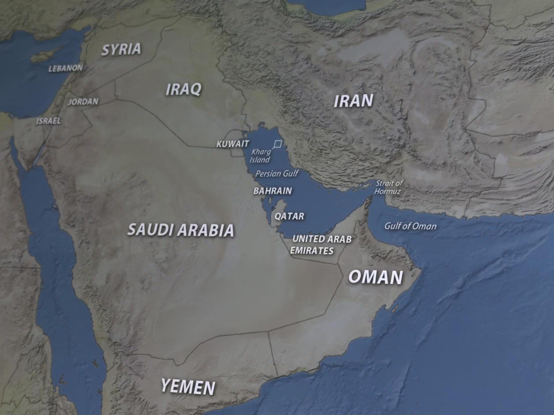 Mapa dónde se encuentra el Estrecho de Ormuz.