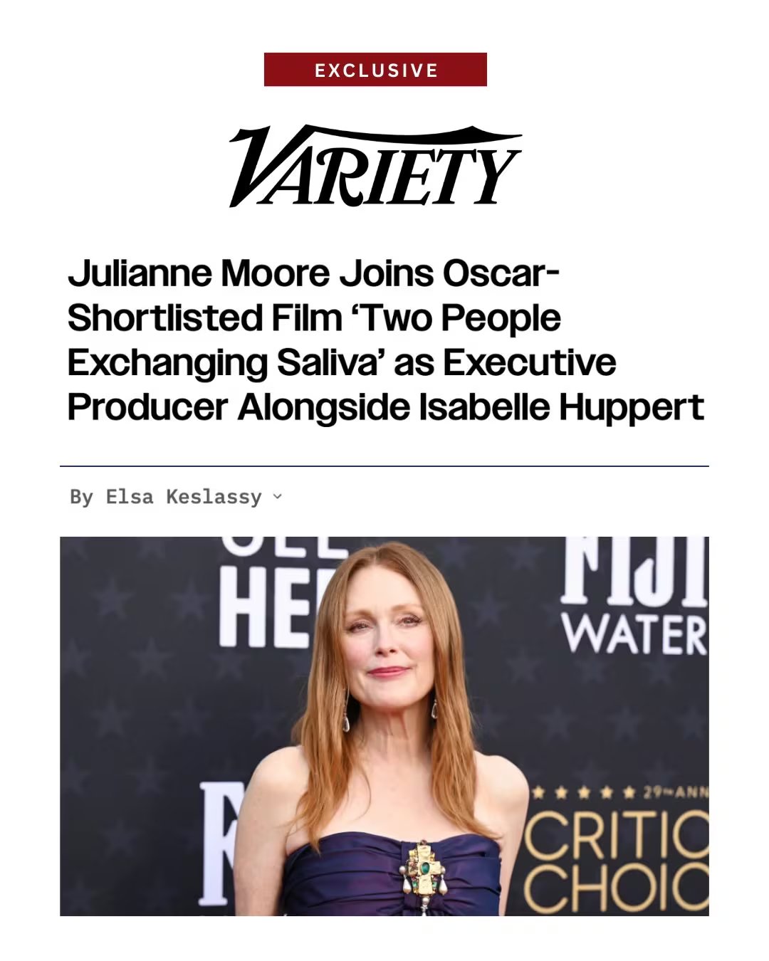 La aclamada actriz Julianne Moore fue una de las que se sumó a la producción del cortometraje ganador; así lo informó el prestigioso medio de Hollywood, Variety 