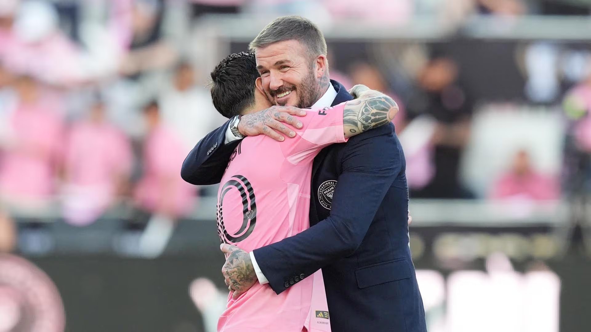 Beckham fue uno e los que convenció a Messi de jugar en el Inter Miami (AP Photo/Rebecca Blackwell)