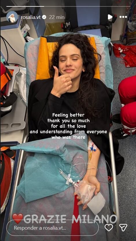 Rosalía reaparece tras su intoxicación (Instagram)