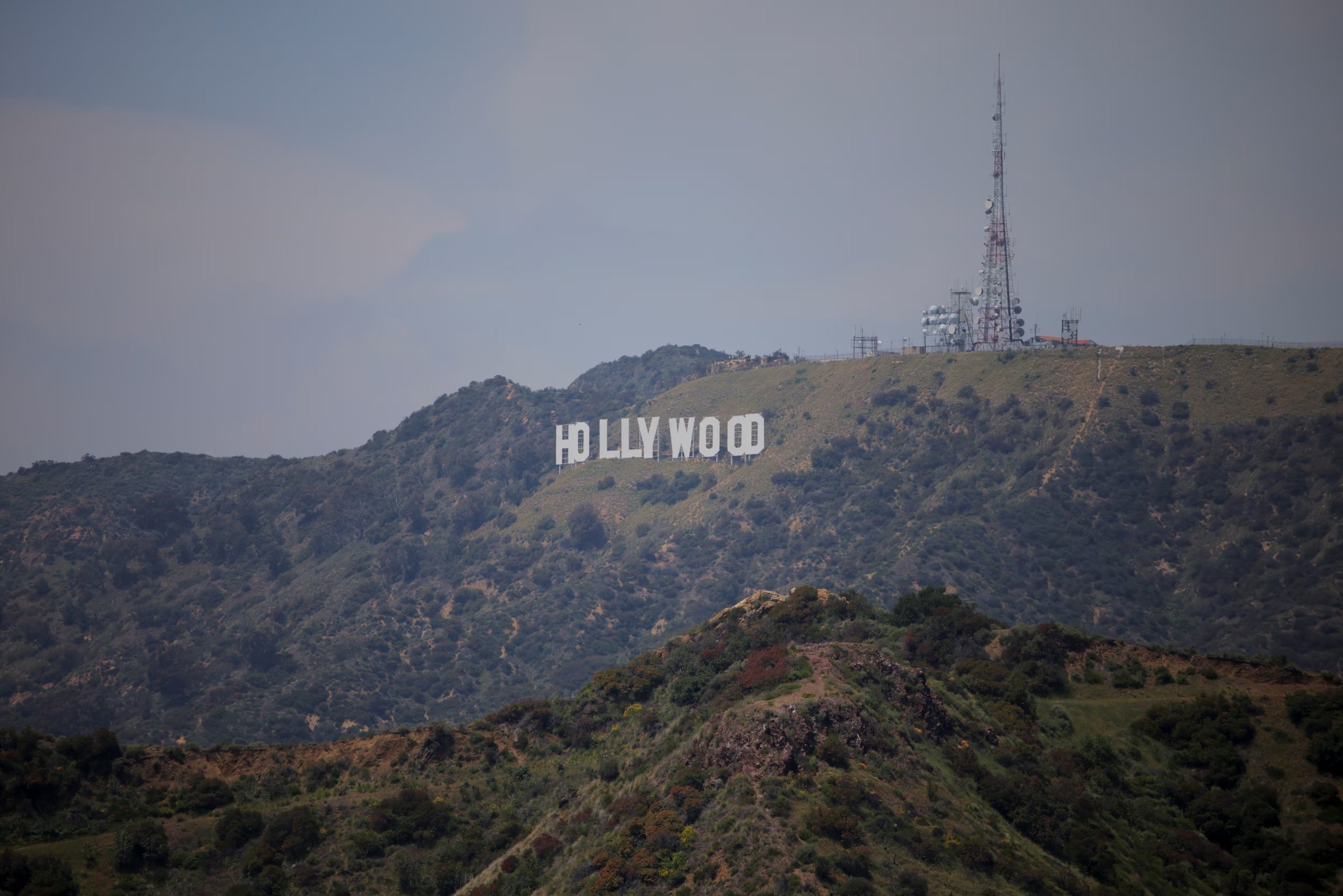 The Hollywood sign is pictured from the Griffith Observatory in Los Angeles, California, U.S., May 1, 2025. REUTERS/Daniel Cole