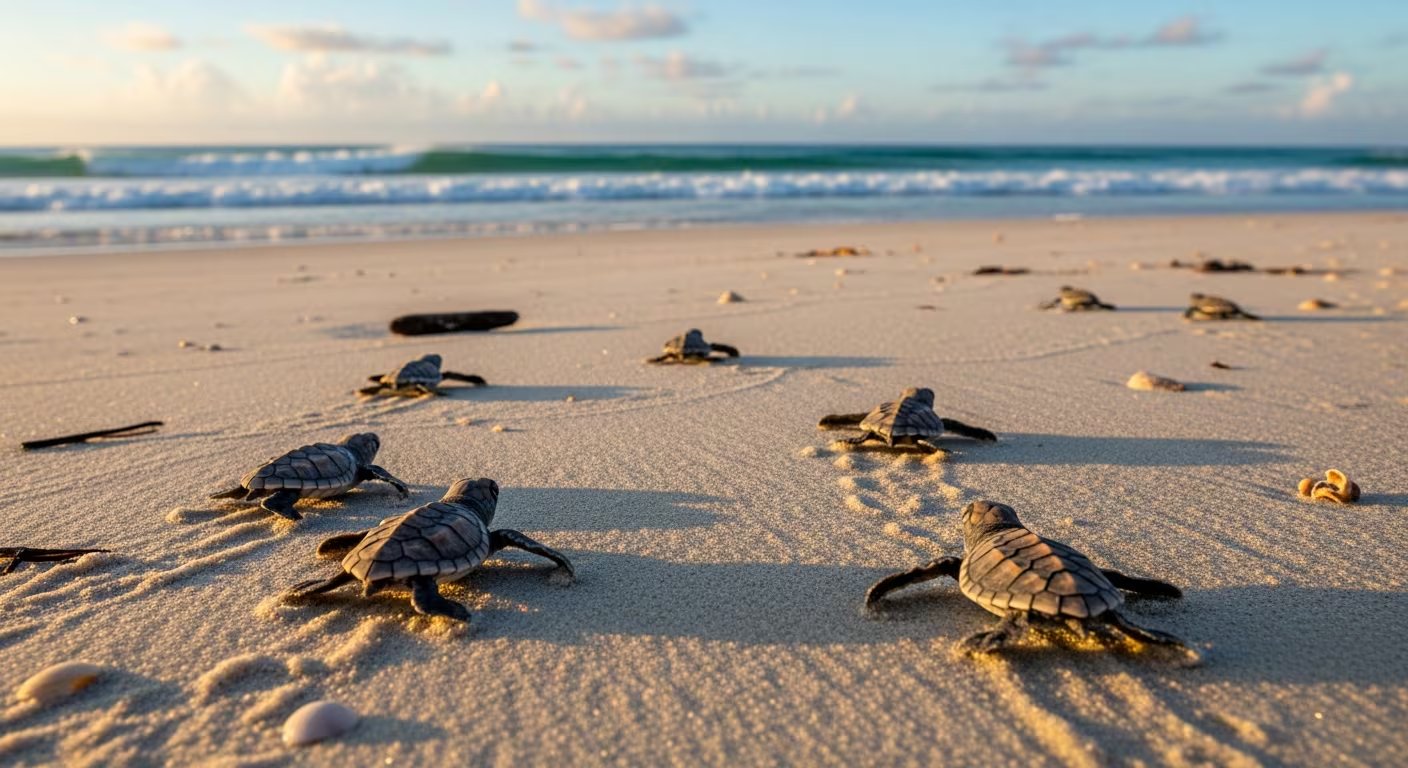 Las tortugas marinas de Gabón enfrentan una tasa de supervivencia de solo una entre mil crías, según ONG locales y guardaparques (Imagen Ilustrativa Infobae)