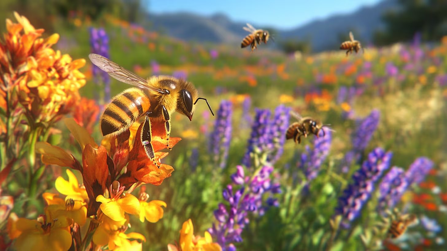 Las abejas no solo eligen flores por color, sino también al observar si otros insectos ya se han posado en ellas (Imagen Ilustrativa Infobae)