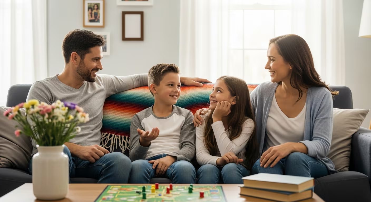  Fomentar el diálogo y colaboración con los hijos sobre dispositivos electrónicos Conversar abiertamente y negociar en familia los horarios de uso de pantallas fortalece la confianza y el trabajo en equipo en el hogar (Imagen Ilustrativa Infobae)