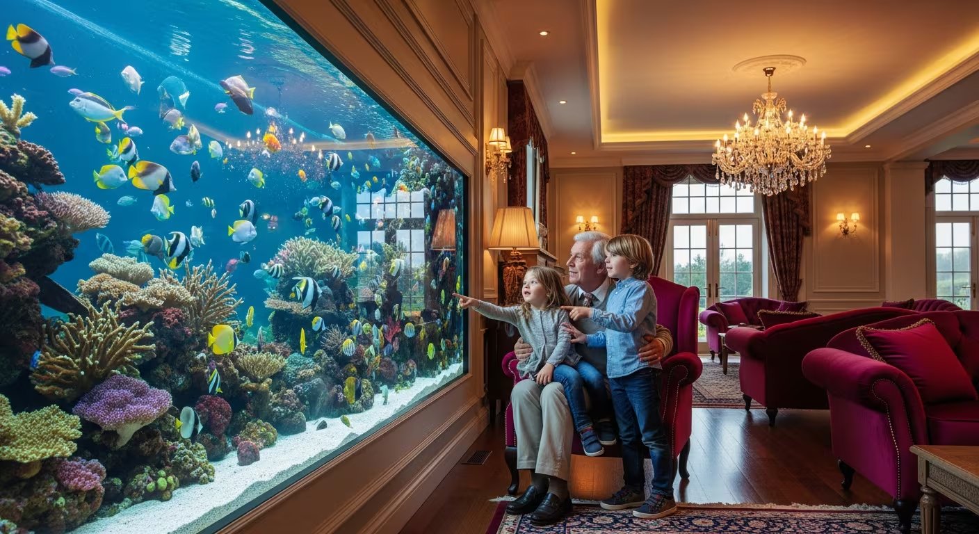 Propietarios millonarios como Jeff Franklin instalan acuarios personalizados de alto costo y mantenimiento frecuente en mansiones de Beverly Hills. (Imagen Ilustrativa Infobae)