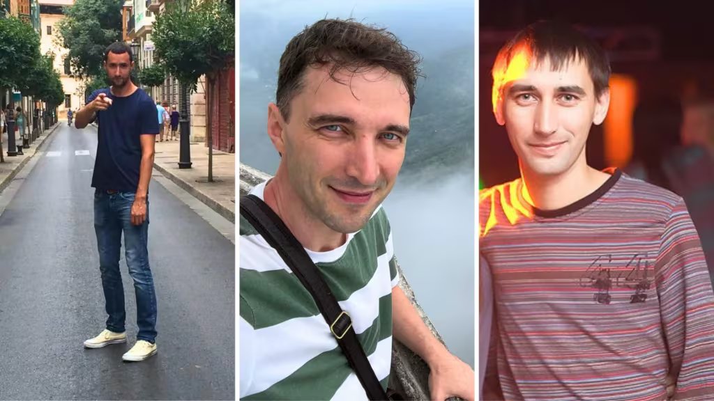 De izquierda a derecha: Sergei Mashkevich, Sergei Klyukin y Artem Gorny, ex miembros del círculo de Prigozhin que aún ocupan puestos de alto rango dentro de la Compañía, la unidad de inteligencia rusa dedicada campañas de desinformación en todo el mundo
