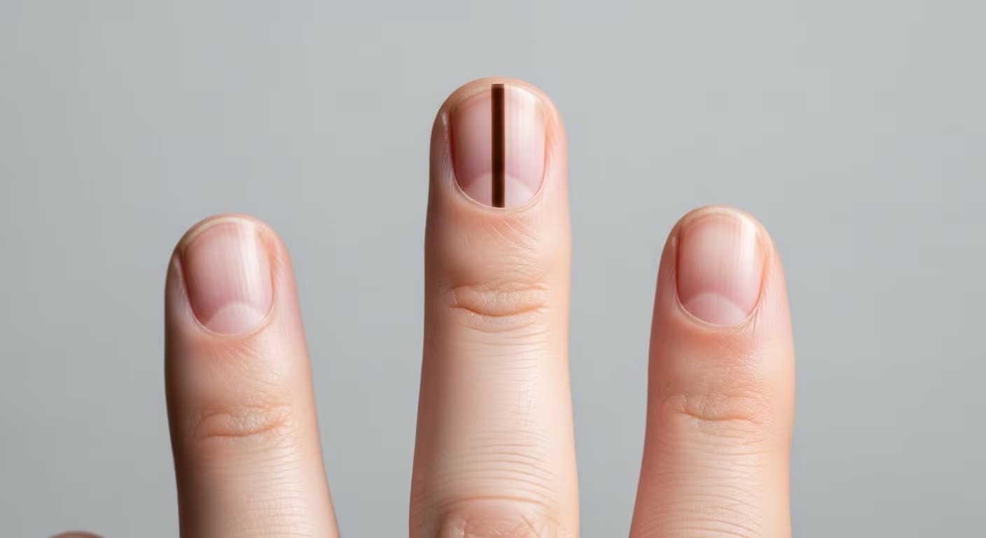 La aparición de una única banda oscura persistente en la uña puede indicar la presencia de melanoma y requiere evaluación profesional (Imagen Ilustrativa Infobae)