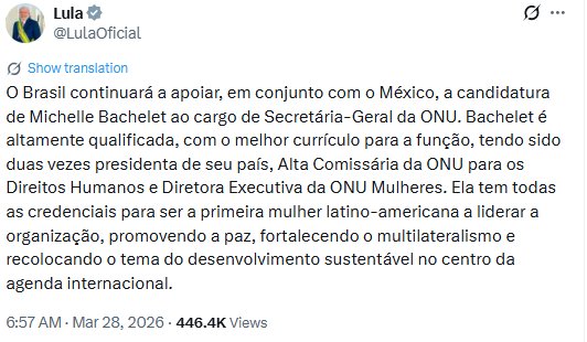 Lula Da Silva a través de su cuenta oficial de X. (captura de pantalla)
