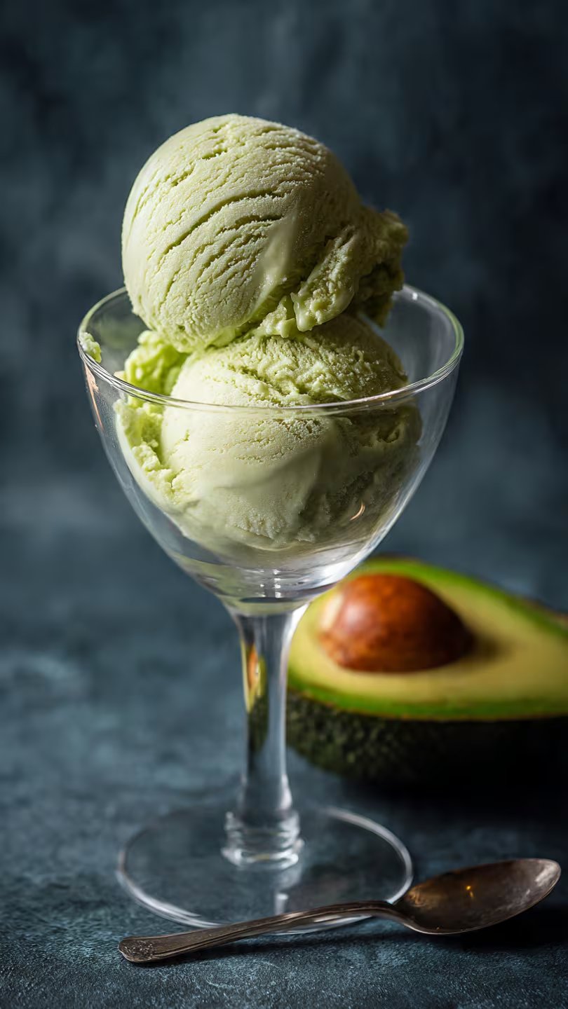 La nieve de aguacate se posiciona como opción fresca en postres caseros. Foto: (Meta AI)