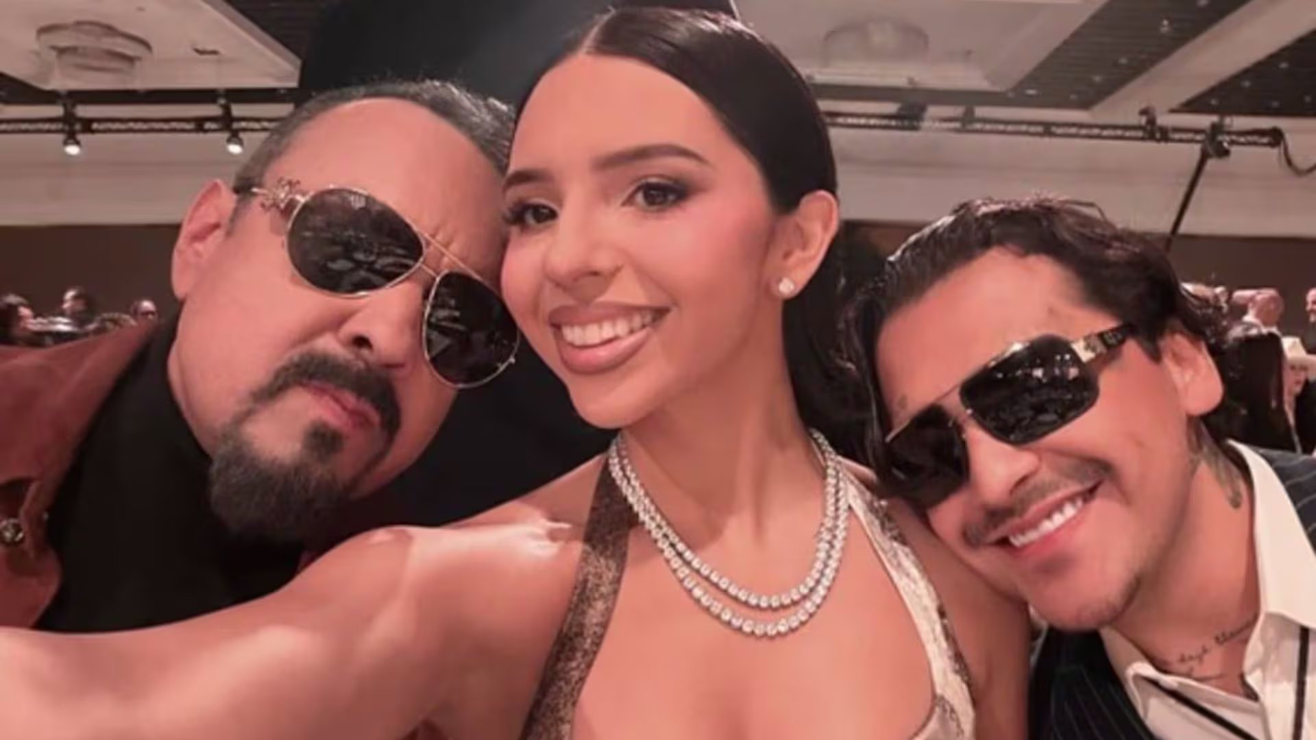Pepe Aguilar, Christian Nodal, Ángela Aguilar. (Redes sociales)
