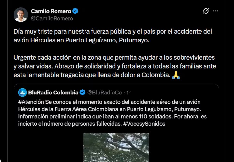El exgobernador de Nariño y excandidato presidencial Camilo Moreno aseguró que la ayuda de la comunidad fue vital para salvar vidas de militares -crédito X