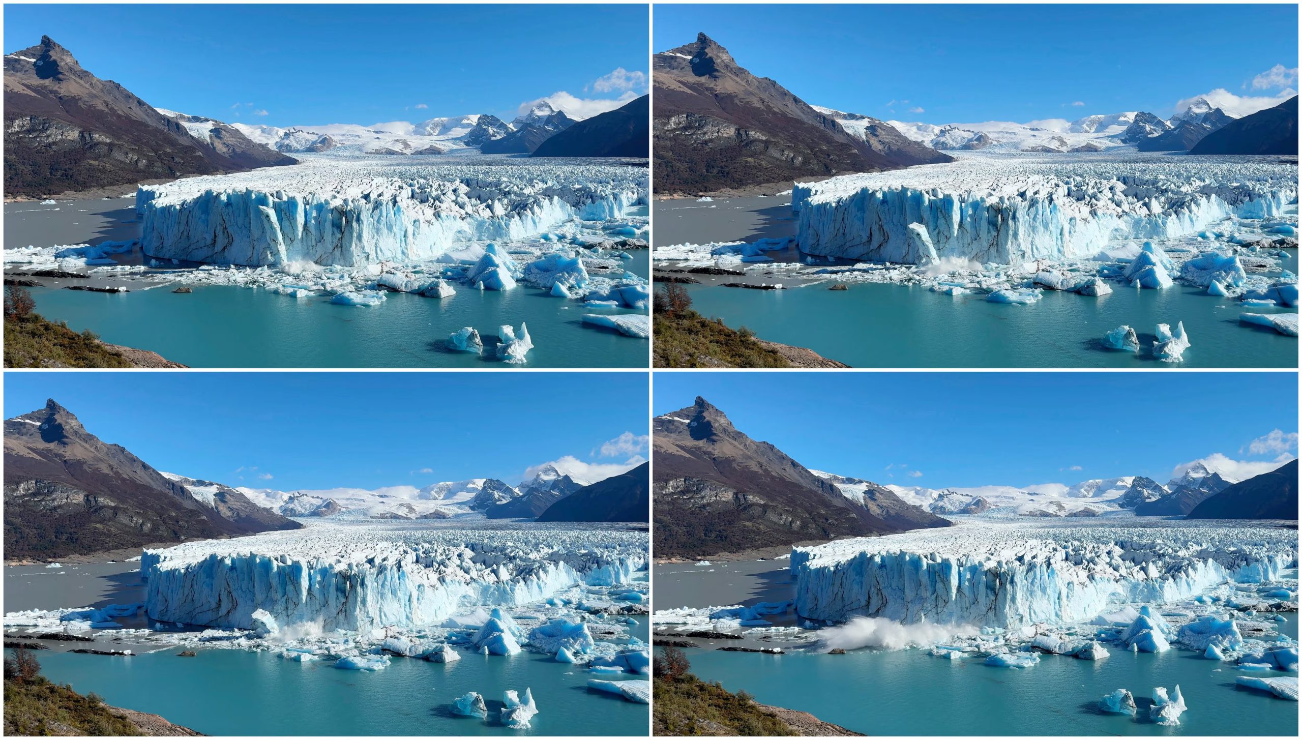 Científicos de Japón y Argentina descubrieron que el adelgazamiento y retroceso del Perito Moreno está vinculado al calentamiento global (Reuters TV/via REUTERS)