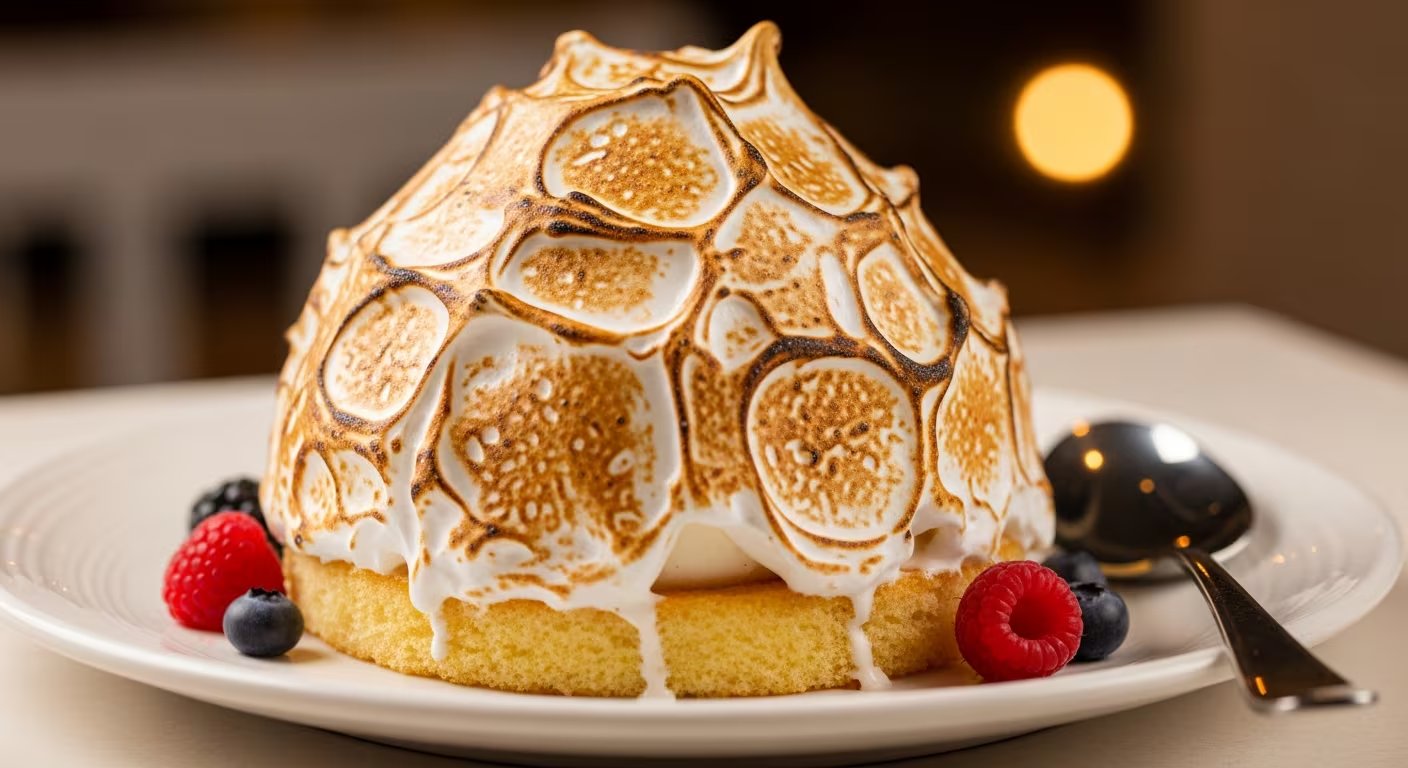 La receta rápida y fácil de baked alaska permite preparar un postre show en tan solo 35 minutos, ideal para reuniones familiares (Imagen Ilustrativa Infobae)
