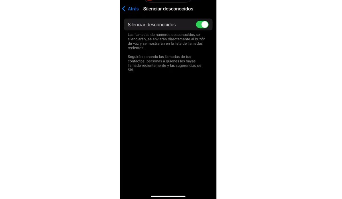 Esta configuración es recomendada si se desea reducir el spam telefónico. (Apple)