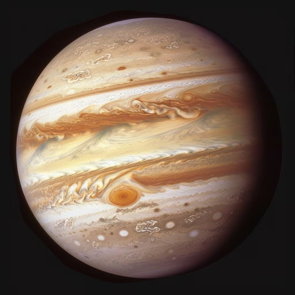 Investigadores revelan la temperatura y densidad iónica de la atmósfera superior joviana gracias a espectros infrarrojos del JWST (Imagen Ilustrativa Infobae)