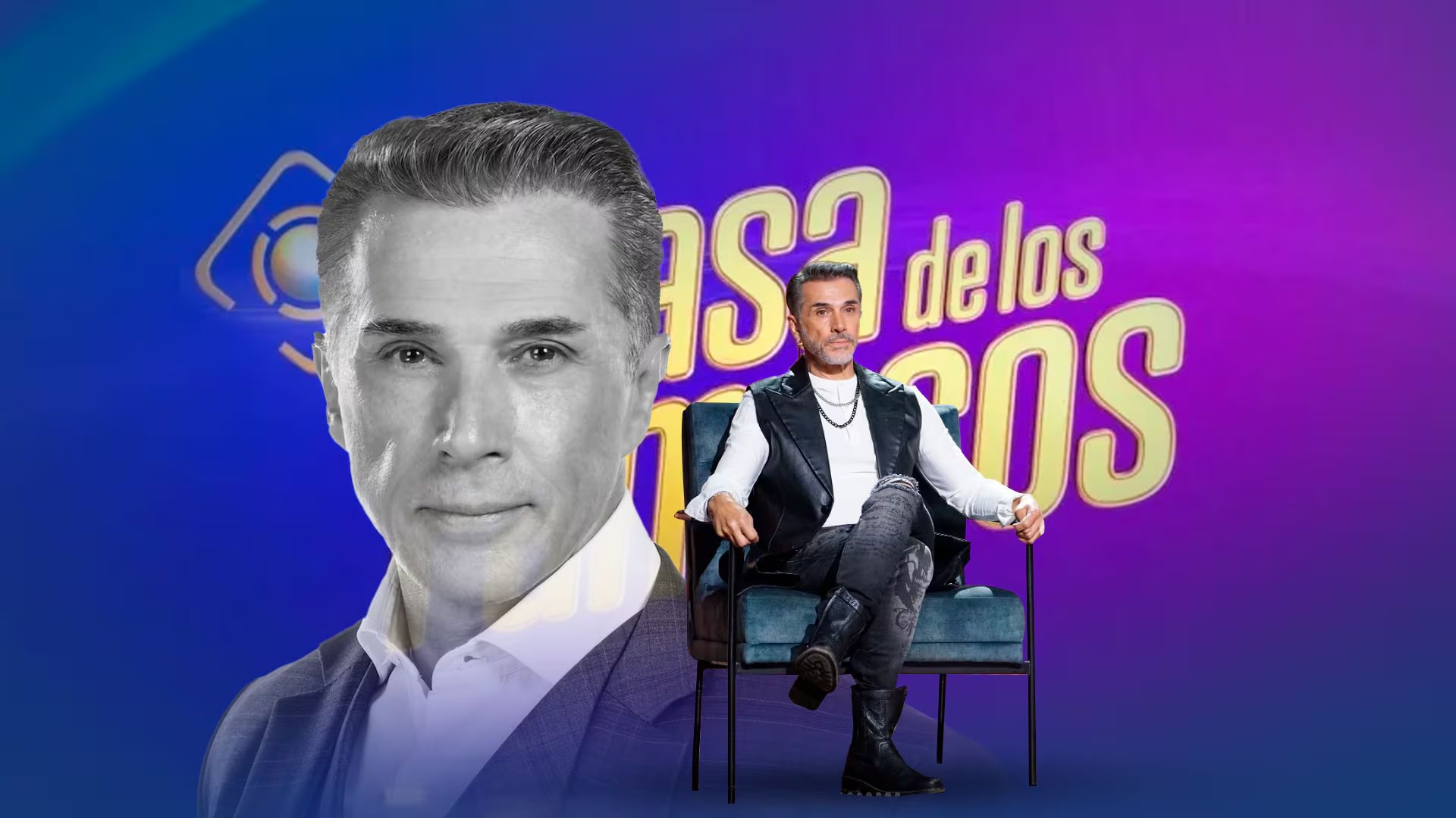 El reconocido actor y personalidad, Sergio Mayer, en una imagen promocional para La casa de los famosos, el popular reality show de Telemundo. (Infobae México / Jovani Pérez)