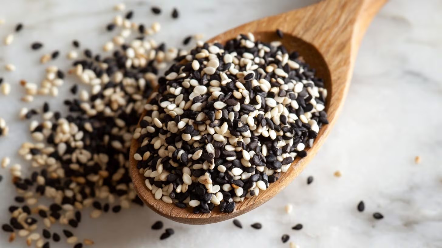 A diferencia del sésamo blanco, el sésamo negro ofrece niveles más elevados de antioxidantes, como fenoles y lignanos, con potenciales beneficios cardiovasculares (Imagen Ilustrativa Infobae)