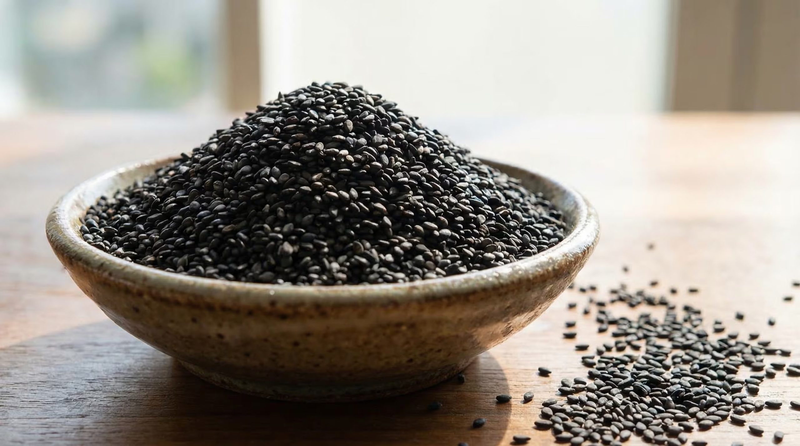 El sésamo negro conserva su cáscara, brindando mayor textura y un sabor a nuez más intenso, lo que refuerza su protagonismo en la cocina saludable (Imagen Ilustrativa Infobae)