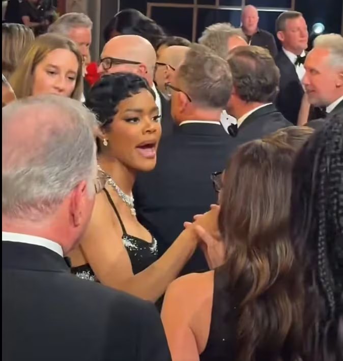 Un incidente entre Teyana Taylor y un guardia de seguridad generó controversia y se volvió viral tras finalizar la ceremonia en el Teatro Dolby de Hollywood (Captura de video)