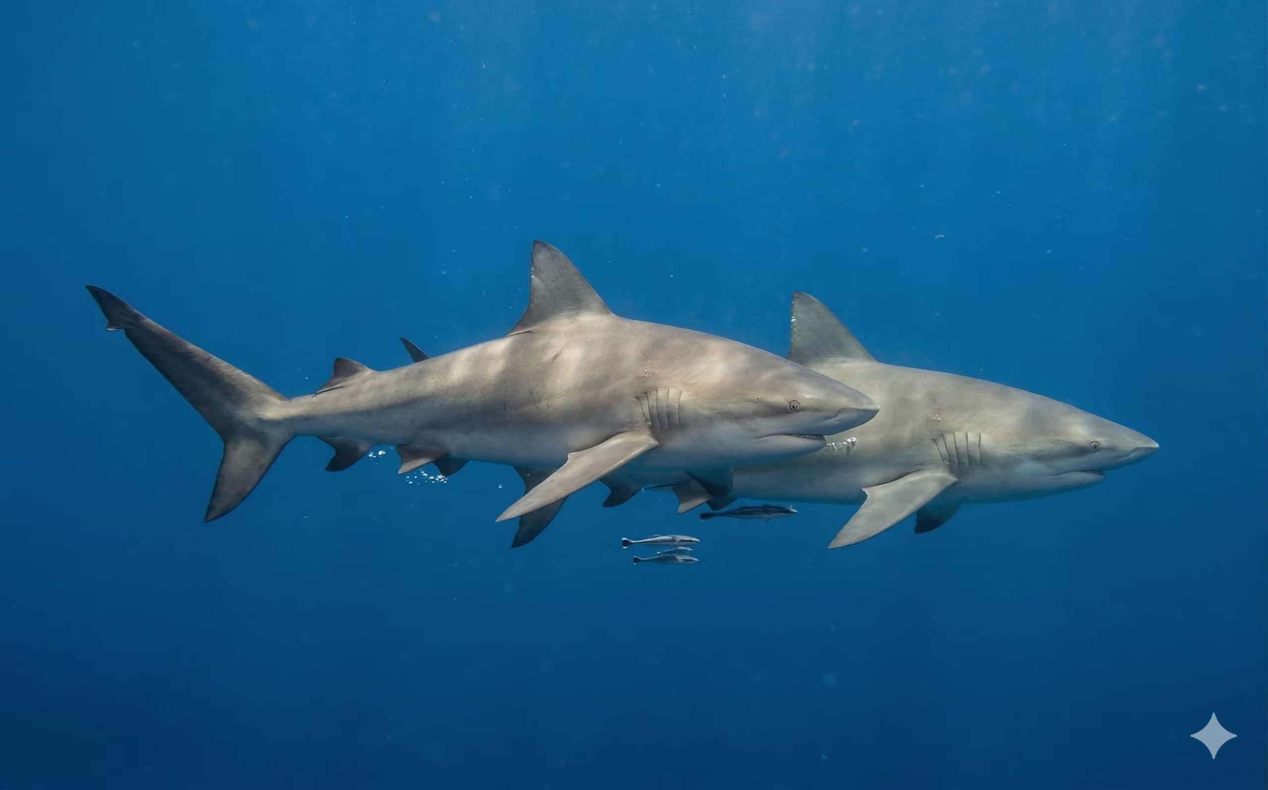 Las relaciones entre tiburones toro muestran variación según sexo, edad y tamaño, revelando una estructura social compleja en los grupos observados  (Imagen Ilustrativa Infobae)