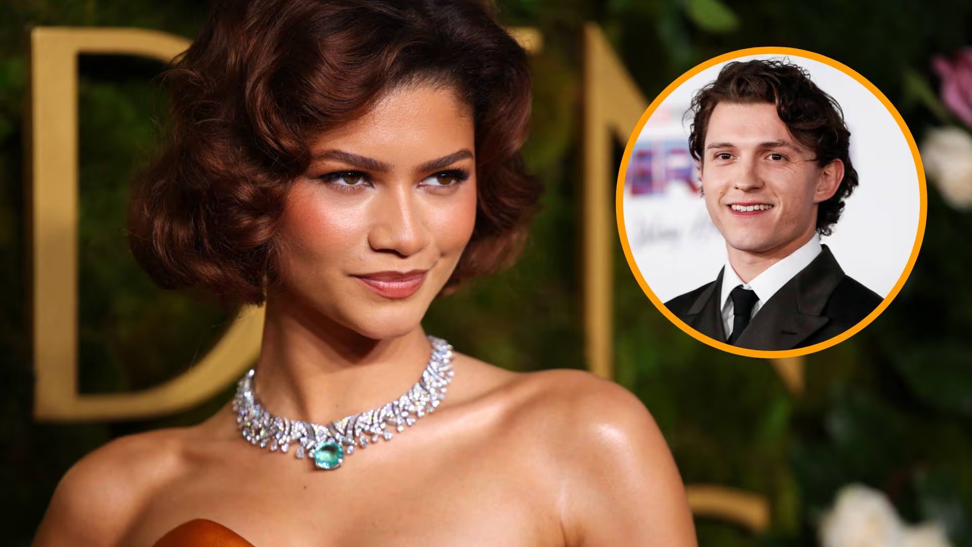 Una imagen de Zendaya durante los Globos de Oro cuando lució por primera vez el anillo de compromiso (REUTERS)