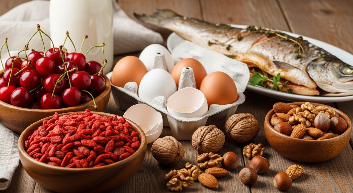 La melatonina presente en huevos, leche tibia y frutos secos potencia la relajación muscular y favorece un descanso reparador, según expertos en salud (Imagen Ilustrativa Infobae)