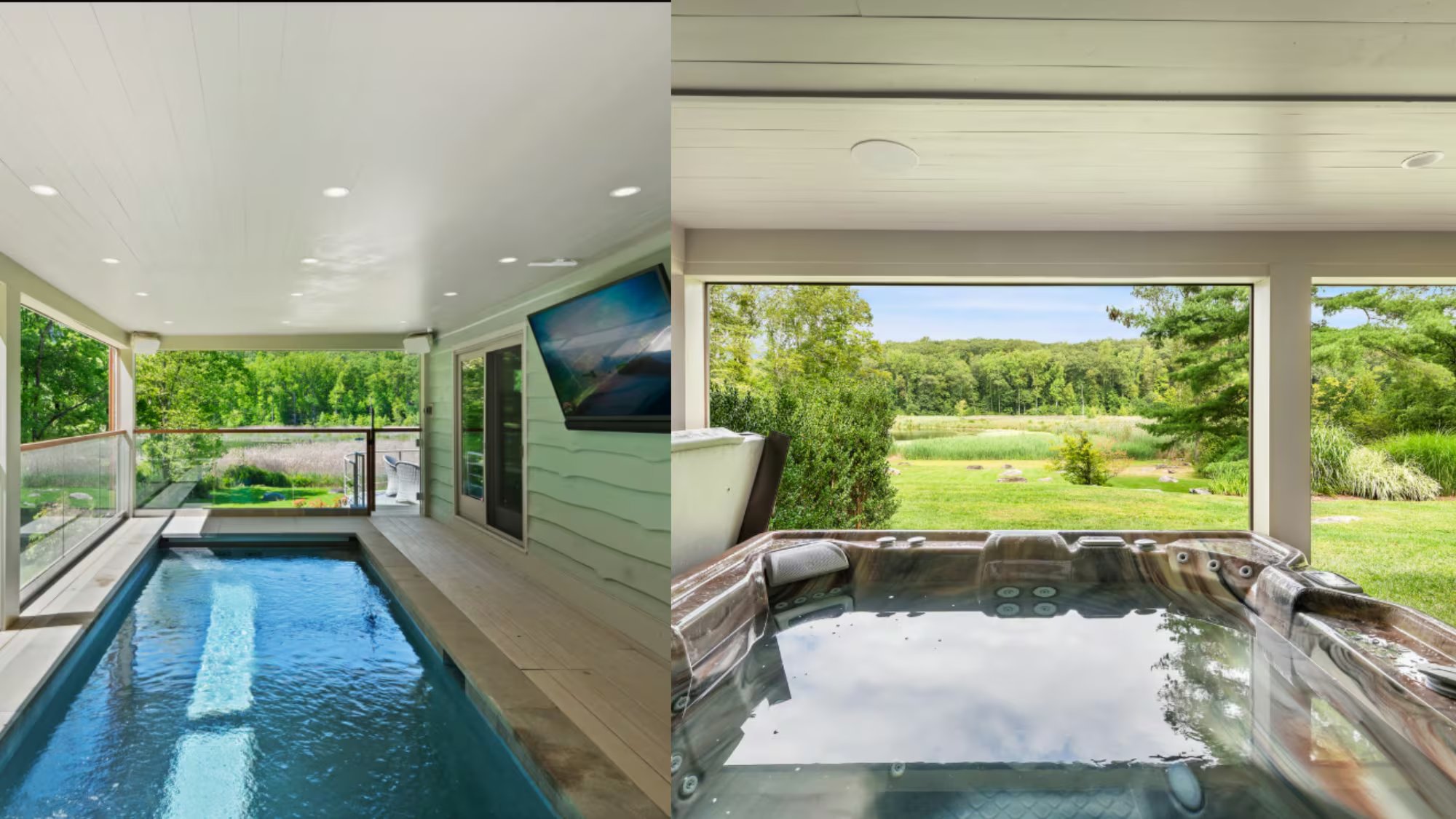 La piscina cubierta, equipada con sistema de propulsión, constituye una de las instalaciones exclusivas de la propiedad señaladas por ARTnews. (Imagen Ilustrativa Infobae)