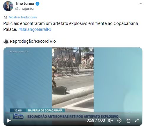 Refuerzan control policial por hallazgo de artefacto previo al espectáculo de Shakira - crédito @tinojunior/X