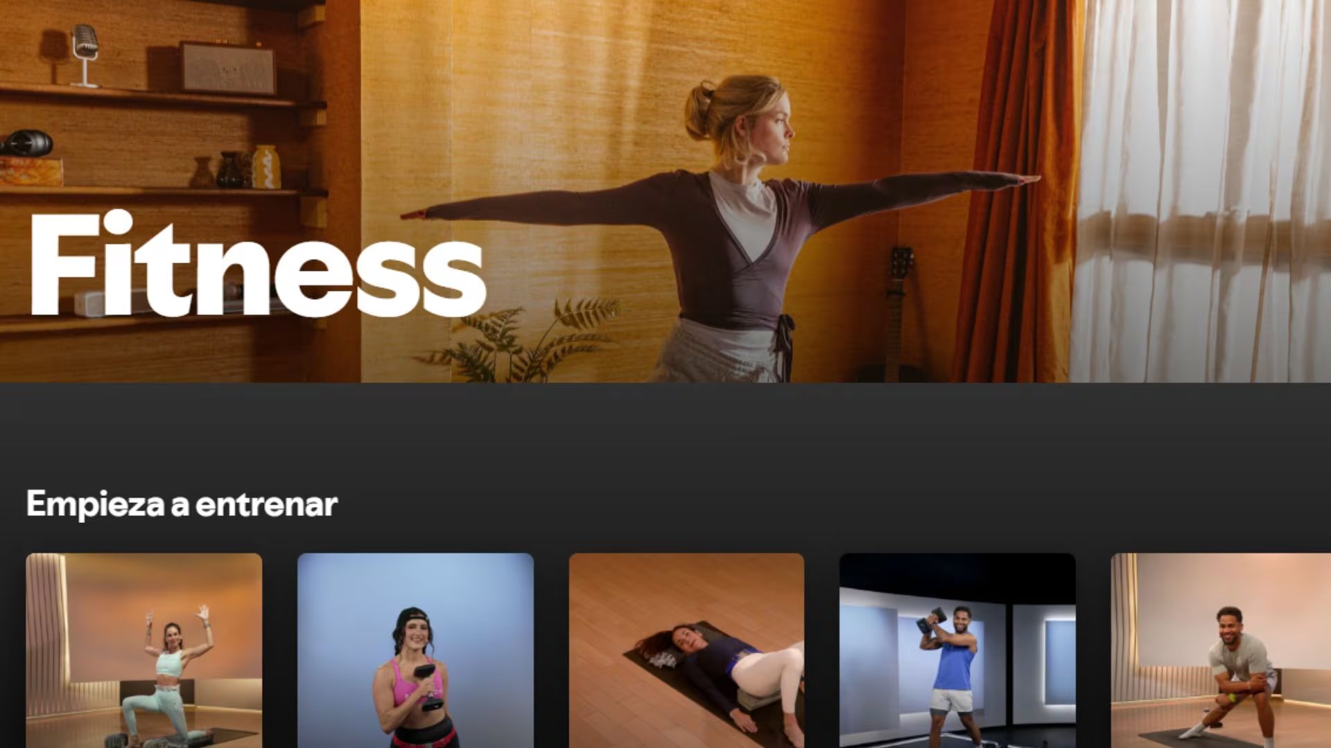 El contenido está disponible principalmente en inglés, con algunas opciones en español y alemán. (Spotify)