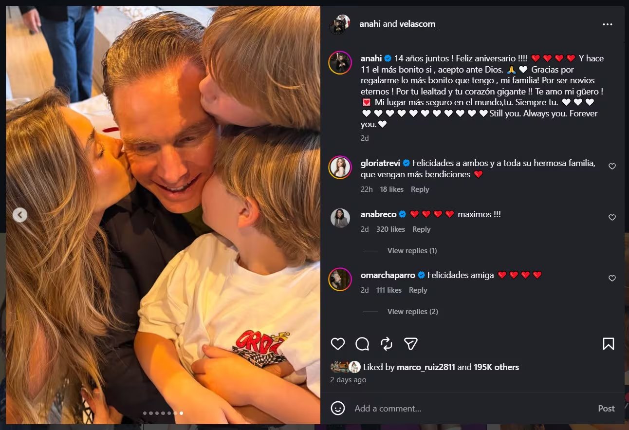 Anahí publica fotografías emotivas de su boda y embarazo, acompañadas de mensajes de cariño para Manuel Velasco (IG)