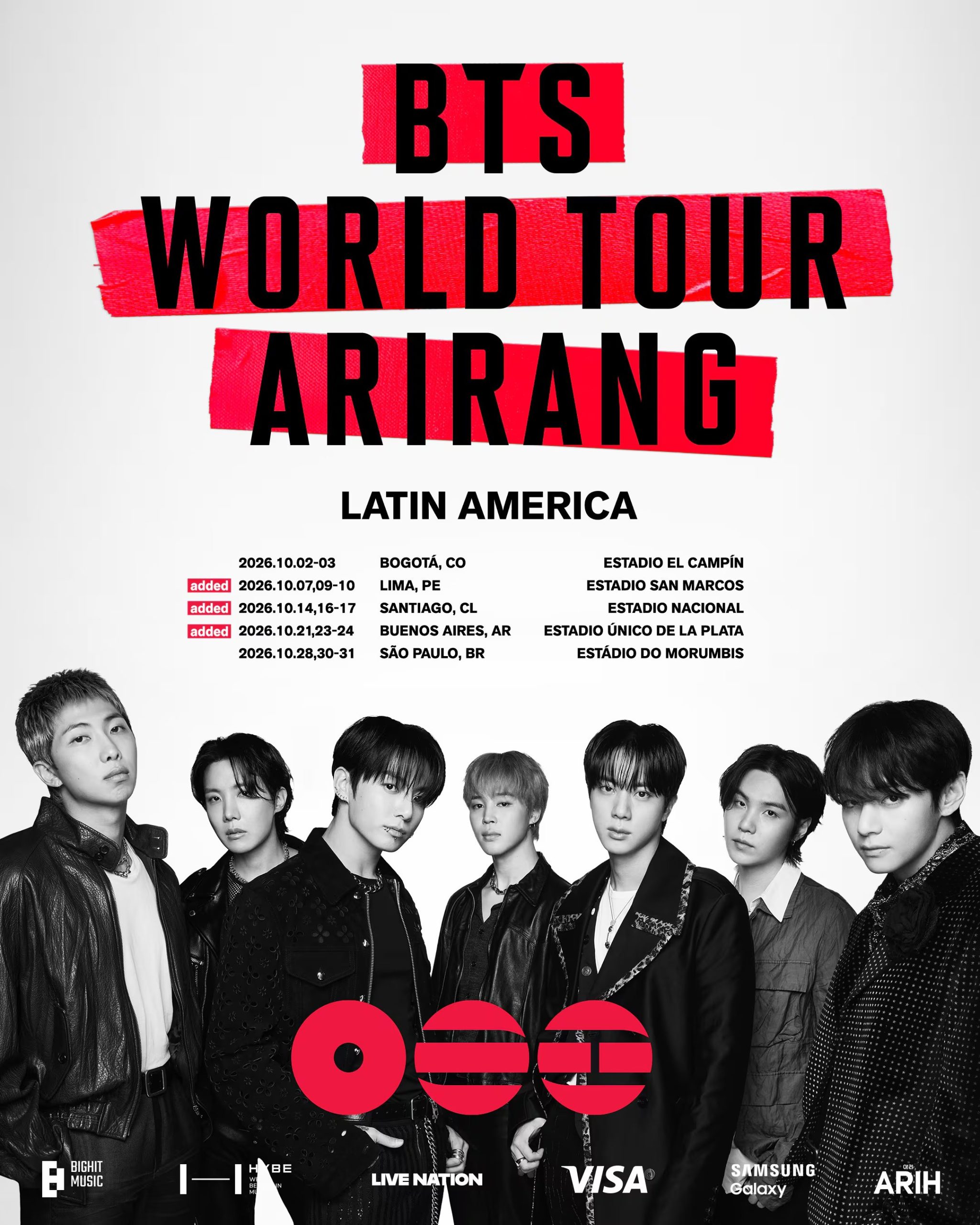 BTS añadió fechas a su gira en Argentina Chile y Perú. (X)
