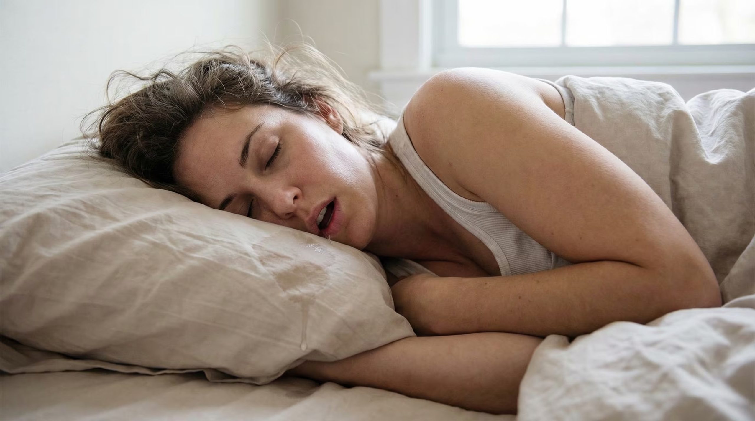 Dormir de lado o boca abajo y respirar por la boca son las principales causas del babeo nocturno, según Cleveland Clinic (Imagen Ilustrativa Infobae)